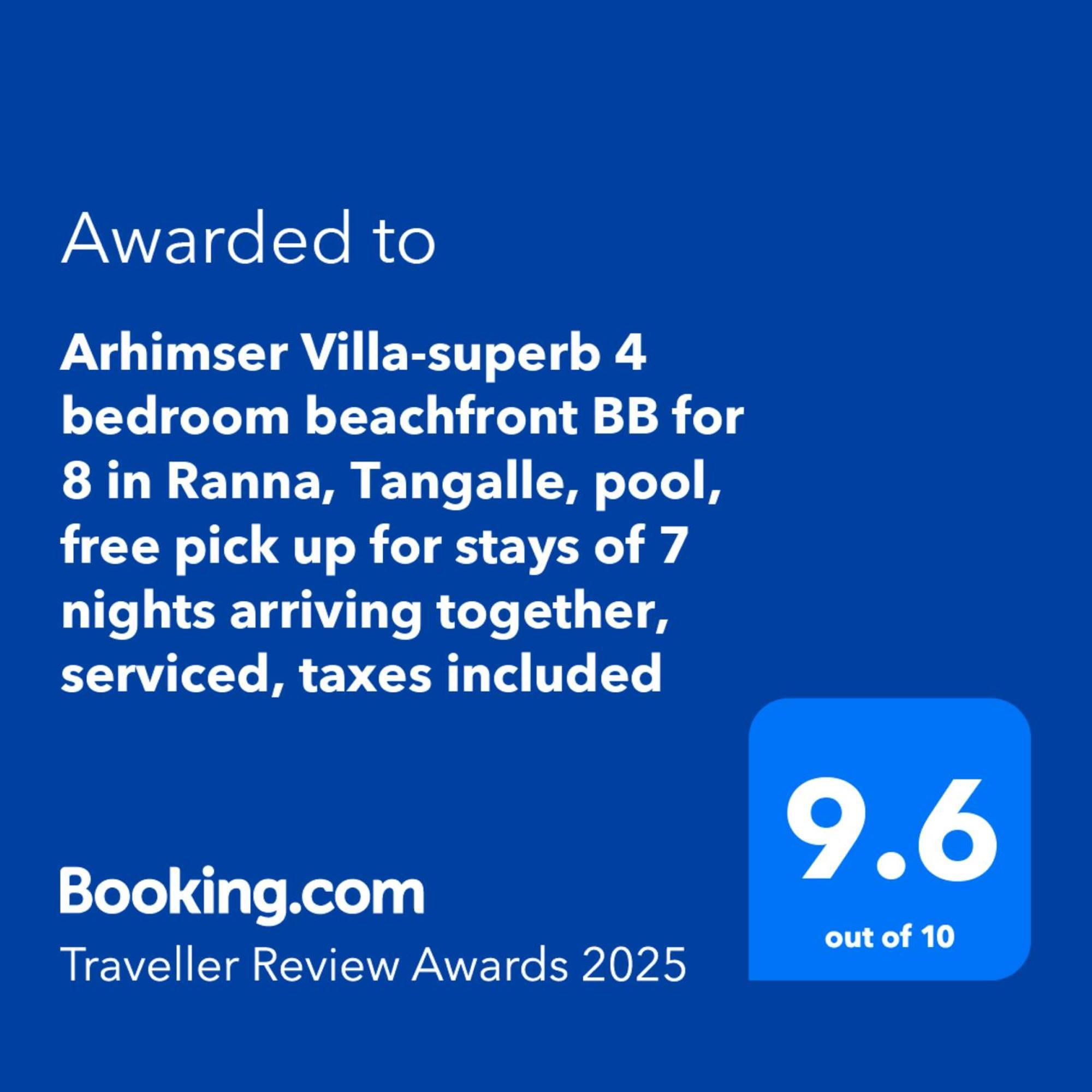Arhimser Villa-Superb 4 Bedroom Beachfront For 8 In Ranna, Tangalle, Bb, Pool, Free Pick Up For 7 Night Stays Arriving Together, Serviced, Taxes Included Kültér fotó